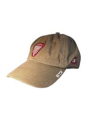 Lacrosse Hat Embroidered Tan STX Adjustable Strapback Hat